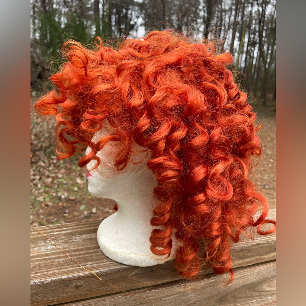 Vibrant Orange Curly Wig….. Synthetic - Picture 2 of 7